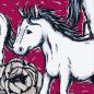 Preview: French Terry Free Horses by Steinbeck Pferde auf Pink mit Rosen